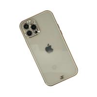 Newface iPhone 12 Pro Max Kılıf Liva Taşlı Silikon - Beyaz