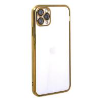 Newface iPhone 11 Pro Max Kılıf Razer Lensli Silikon - Gold