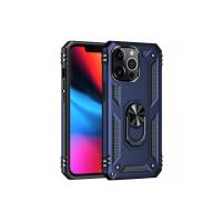 Newface iPhone 13 Pro Max Kılıf Sofya Yüzüklü Silikon Kapak - Lacivert