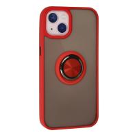 Newface iPhone 13 Kılıf Montreal Yüzüklü Silikon Kapak - Kırmızı