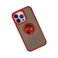 Newface iPhone 13 Pro Kılıf Montreal Yüzüklü Silikon Kapak - Kırmızı