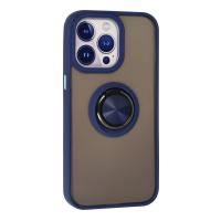 Newface iPhone 13 Pro Max Kılıf Montreal Yüzüklü Silikon Kapak - Lacivert