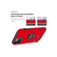 Newface iPhone 13 Pro Kılıf Elit Yüzüklü Kapak - Kırmızı