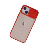 Newface iPhone 13 Kılıf Palm Buzlu Kamera Sürgülü Silikon - Kırmızı