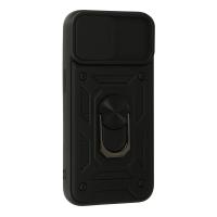 Newface iPhone 13 Kılıf Pars Lens Yüzüklü Silikon - Siyah