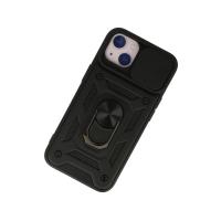 Newface iPhone 13 Kılıf Pars Lens Yüzüklü Silikon - Siyah