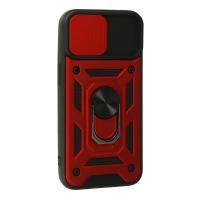 Newface iPhone 13 Kılıf Pars Lens Yüzüklü Silikon - Kırmızı