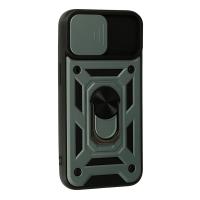 Newface iPhone 13 Kılıf Pars Lens Yüzüklü Silikon - Yeşil