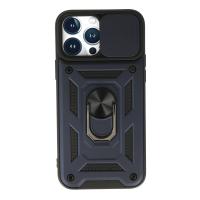 Newface iPhone 13 Pro Kılıf Pars Lens Yüzüklü Silikon - Lacivert