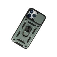 Newface iPhone 13 Pro Kılıf Pars Lens Yüzüklü Silikon - Yeşil