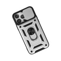 Newface iPhone 13 Pro Kılıf Pars Lens Yüzüklü Silikon - Gümüş