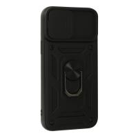 Newface iPhone 13 Pro Max Kılıf Pars Lens Yüzüklü Silikon - Siyah