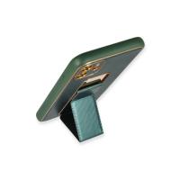 Newface iPhone 12 Kılıf Coco Karbon Standlı Kapak - Yeşil