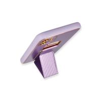 Newface iPhone 12 Kılıf Coco Karbon Standlı Kapak - Mor