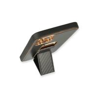 Newface iPhone 12 Pro Kılıf Coco Karbon Standlı Kapak - Siyah