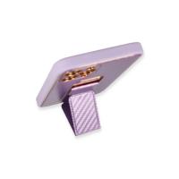 Newface iPhone 12 Pro Kılıf Coco Karbon Standlı Kapak - Mor