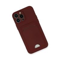 Newface iPhone 13 Pro Max Kılıf Kelvin Kartvizitli Silikon - Bordo