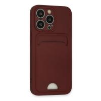 Newface iPhone 13 Pro Kılıf Kelvin Kartvizitli Silikon - Bordo