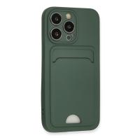 Newface iPhone 13 Pro Kılıf Kelvin Kartvizitli Silikon - Koyu Yeşil
