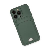 Newface iPhone 13 Pro Kılıf Kelvin Kartvizitli Silikon - Koyu Yeşil