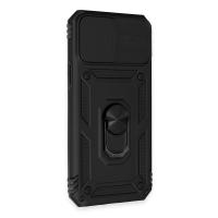 Newface iPhone 12 Pro Max Kılıf Pars Lens Yüzüklü Silikon - Siyah