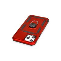 Newface iPhone 12 Pro Max Kılıf Pars Lens Yüzüklü Silikon - Kırmızı