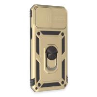 Newface iPhone 12 Pro Max Kılıf Pars Lens Yüzüklü Silikon - Gold