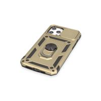 Newface iPhone 12 Pro Max Kılıf Pars Lens Yüzüklü Silikon - Gold