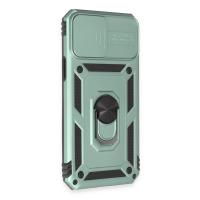 Newface iPhone 12 Pro Max Kılıf Pars Lens Yüzüklü Silikon - Yeşil