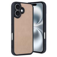 Newface iPhone 16 Kılıf Aras Deri Kapak - Pudra