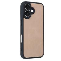 Newface iPhone 16 Kılıf Aras Deri Kapak - Pudra