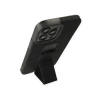 Newface iPhone 12 Pro Kılıf Mega Standlı Silikon - Siyah