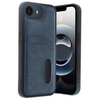 Newface iPhone 16E Kılıf Sara Kartvizitli Deri Kılıf - Lacivert