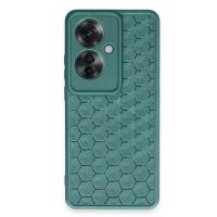 Newface Oppo Reno 11F Kılıf Petek Silikon Kapak - Koyu Yeşil