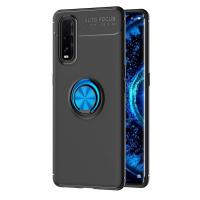 Newface Oppo Find X2 Kılıf Range Yüzüklü Silikon - Siyah-Mavi