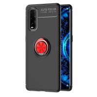 Newface Oppo Find X2 Kılıf Range Yüzüklü Silikon - Siyah-Kırmızı