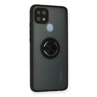 Newface Oppo A15 Kılıf Montreal Yüzüklü Silikon Kapak - Siyah