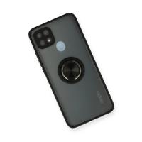 Newface Oppo A15 Kılıf Montreal Yüzüklü Silikon Kapak - Siyah