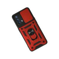 Newface Oppo A74 4G Kılıf Pars Lens Yüzüklü Silikon - Kırmızı