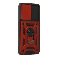 Newface Oppo A74 4G Kılıf Pars Lens Yüzüklü Silikon - Kırmızı