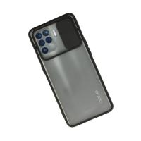 Newface Oppo Reno 5 Lite Kılıf Palm Buzlu Kamera Sürgülü Silikon - Siyah