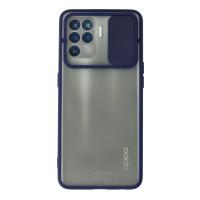 Newface Oppo Reno 5 Lite Kılıf Palm Buzlu Kamera Sürgülü Silikon - Lacivert