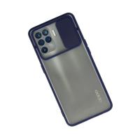 Newface Oppo Reno 5 Lite Kılıf Palm Buzlu Kamera Sürgülü Silikon - Lacivert