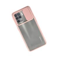 Newface Oppo Reno 5 Lite Kılıf Palm Buzlu Kamera Sürgülü Silikon - Pembe