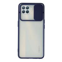 Newface Oppo Reno 4 Lite Kılıf Palm Buzlu Kamera Sürgülü Silikon - Lacivert