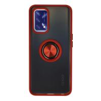 Newface Oppo A74 4G Kılıf Montreal Yüzüklü Silikon Kapak - Kırmızı