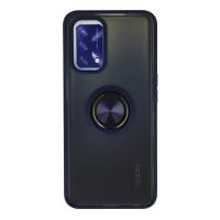 Newface Oppo A74 4G Kılıf Montreal Yüzüklü Silikon Kapak - Lacivert