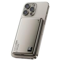 Newface PW555 5.000 mAh Dijital Göstergeli 18W Type-C ve 15W Kablosuz Şarj PD Hızlı Şarj Magsafe Powerbank - Titanyum