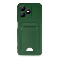 Newface Realme Note 50 4G Kılıf Kelvin Kartvizitli Silikon - Koyu Yeşil