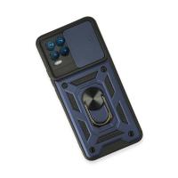 Newface Realme 8 Kılıf Pars Lens Yüzüklü Silikon - Lacivert